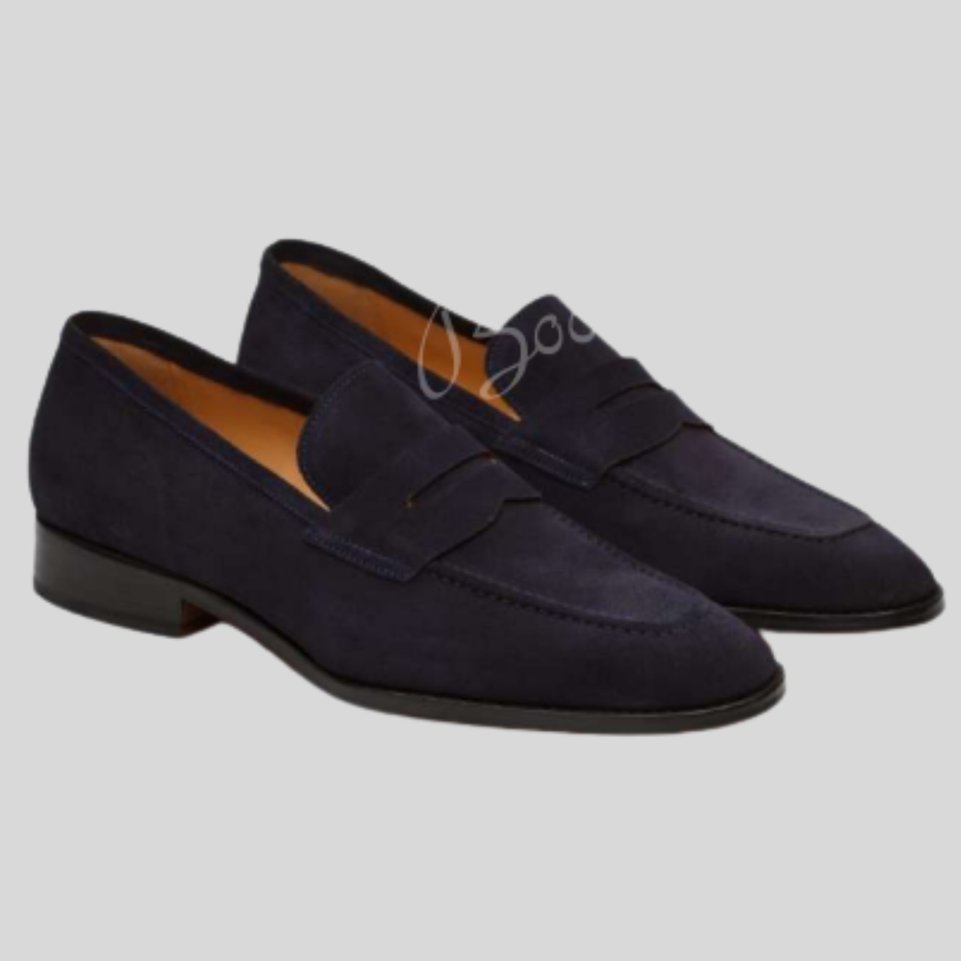 Leather Suede Penny Loafers Shoes